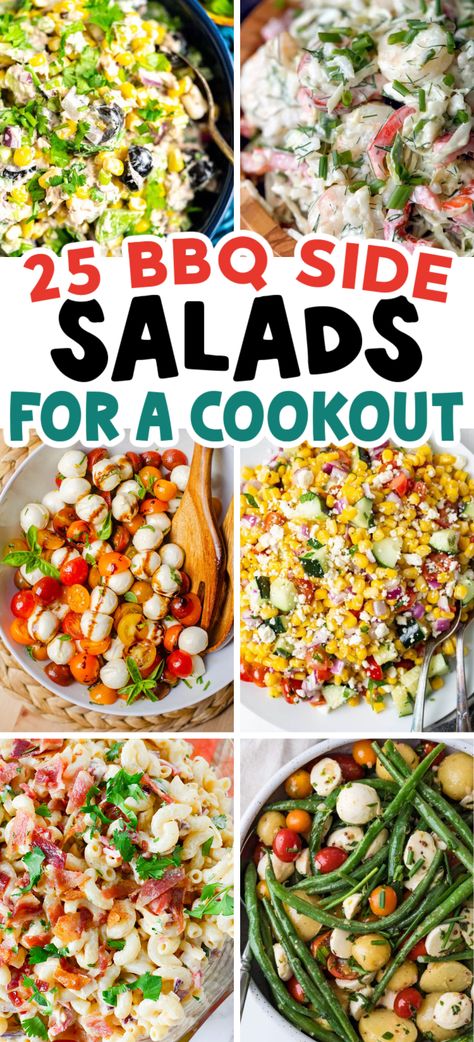 These are the best summer side dishes! BBQ Sides, healthy summer salads, summer salad recipes, cookout recipes, bbq side dishes, summer bbq side dishes, summer salads bbq sides, best bbq sides, backyard bbq side salads, summer party side dishes, summer side dishes for a crowd, bbq side dishes for dinner, cold make ahead summer salads, summer cookout side dishes for a crowd, easy bbq potluck side dishes, cold side dishes for bbq, easy bbq side dishes for a crowd cold, cold picnic side dishes. 4th Of July Food Bbq Side Dishes Healthy, Best Summer Sides, Potluck Bbq Side Dishes, Bbq Side Salads Summer, Cookout Veggie Side Dishes, Bbq Burgers Side Dishes, Cookout Salads Side Dishes, Keto Cookout Sides, Sides To Bring To A Cookout