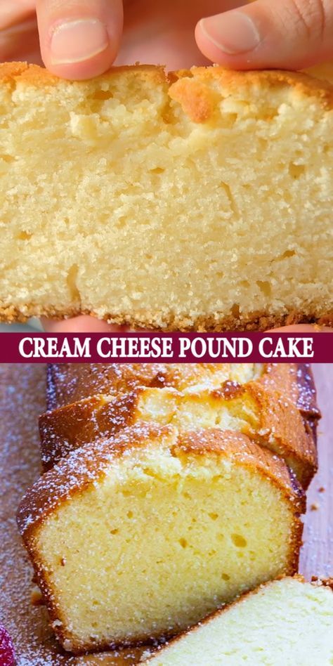 Cakes Logo, Cream Cheese Pound Cake Recipe, Kek Coklat, Makanan Italia, Cakes Easy, Cheese Pound Cake, Resipi Kek, Homemade Baking, Cream Cheese Pound Cake