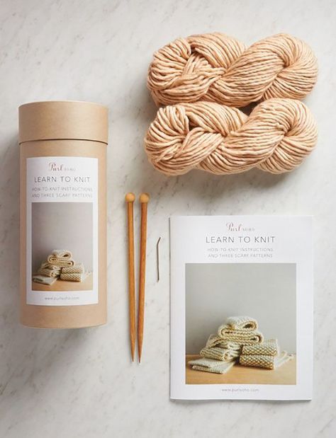 Modern Knitting Projects, Learn To Knit, Knitters Gifts, Crafter Gift, Knit Basket, Modern Knitting, Knitting Kit, The Greatest Gift, Purl Soho