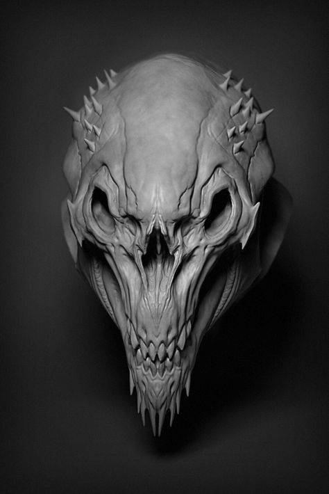 Creature Head Concept Art, Eyes Monster, Monster Head, Demon Skull, Alien Character, Monster Face, Creature Artwork, Dead Space, Industrial Design Sketch