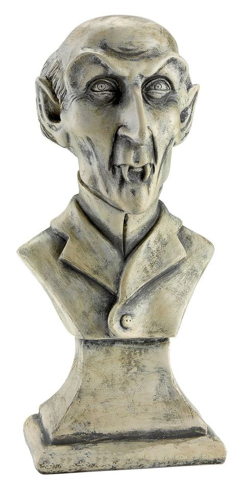 Nosferatu the Vampire Bust Nosferatu Vampire, Halloween Diorama, Alien Skull, Furniture Finish, Skull Statue, Vampire Halloween, Bust Statue, Sculpted Doll, Horror Decor