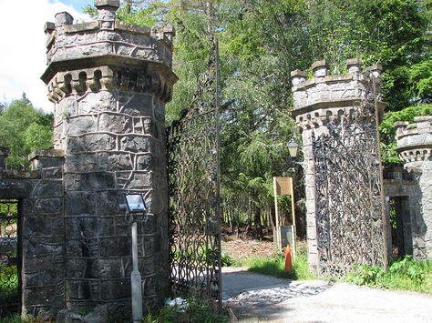 Entrance Pillars To CARBISDALE CASTLE ('Castle Spite'), Ross & Cromarty, Scottish Highlands, UK Entrance Pillars, Carbisdale Castle, Highlands Castle, Clan Castle, Uk Castles, Manor Estate, Ross Castle, British Castles, Dark Castle