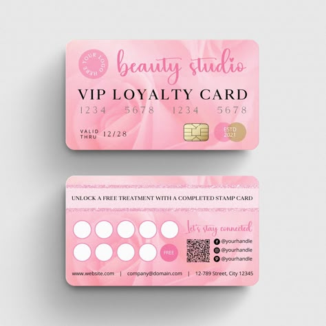 Elevate client loyalty with our Pink Rose Beauty Salon Loyalty Card Stamp Template! This editable card, perfect for small businesses, offers a stylish, credit card-style design. Easy to customize and print, it helps you reward repeat visits while adding a touch of elegance to your customer service. ▶️ Try Before You Buy ◀️  Try the free demo now! Just copy and paste the following URL: https://www.corjl.com/d/74K41 ▶️ Explore More Rose Templates & Color Options ◀️ https://www.etsy.com/ca/shop/Dig Nail Tech Punch Cards, Loyalty Cards Ideas Business, Customer Loyalty Cards, Loyalty Card Design, Lip Blushing, Skincare Ideas, Stamp Template, Loyalty Card Template, Business Things