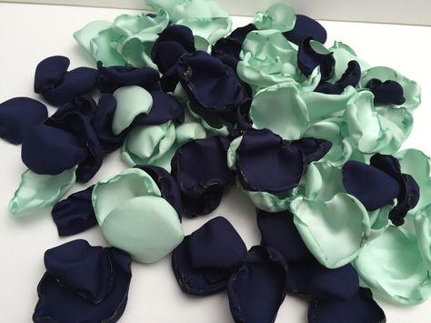 A personal favorite from my Etsy shop https://www.etsy.com/listing/269359961/navy-blue-and-seafoam-green-flower Wedding Decorations Navy Blue, Navy Mint Wedding, Rose Petals Table Decor, Seafoam Green Wedding, Seafoam Wedding, Navy Wedding Theme, Wedding February, Mint Green Decor, Navy Blue Wedding Theme