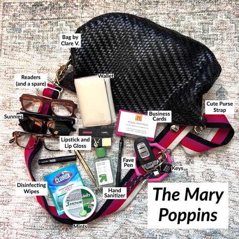 It’s a peek inside my bag 👜 - want to know what’s in there? It’s a mystery wrapped in an enigma...or maybe it’s just everything I could ever need! #WhatsInMyBag #Amazon #AmazonFashion #Over40Blog #Over40Style #Over40Fashion #Over40 #Over40Purse #Over50Blog #Over50Style #Over50Fashion #Over50 #Over50Purse #Purse #InsideMyPurse #MaryPoppinsBag #ClareVPurse #ClareV Handbag Essentials Everyday, Purse Essentials Everyday, What’s In My Purse, Purse Must Haves Items, Mom Purse Essentials, Purse Essentials List, Mom Purses, What's In My Purse, In My Purse