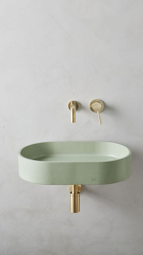 Colored Sinks, Contemporary Sink, Concrete Sinks, Wall Hung Sink, Concrete Interiors, Material Properties, Cast Concrete, Concrete Sink, Concrete Basin