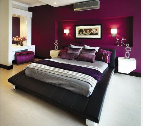 Love the purple Purple Bedroom, Purple Rooms, Purple Walls, Design Del Prodotto, Dream Rooms, Beautiful Bedrooms, Dream Bedroom, Bedroom Colors, Home Fashion