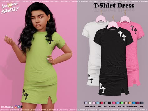 T-Shirt Dress ~ Child 💗 | Patreon Cc The Sims 4 Kids Clothes Girl, Sims4 Pre Teen Mod, Sims 4 Cc Black Girls Clothes Patreon, Infant Outfits Sims 4 Cc, Sims 4 Cc Girls Clothes Children, Sims 4 Child Cc Clothing Patreon, Kids Clothes Sims 4 Cc Patreon, Sims 4 Toldders Cc, Ts4 Child Cc Clothes