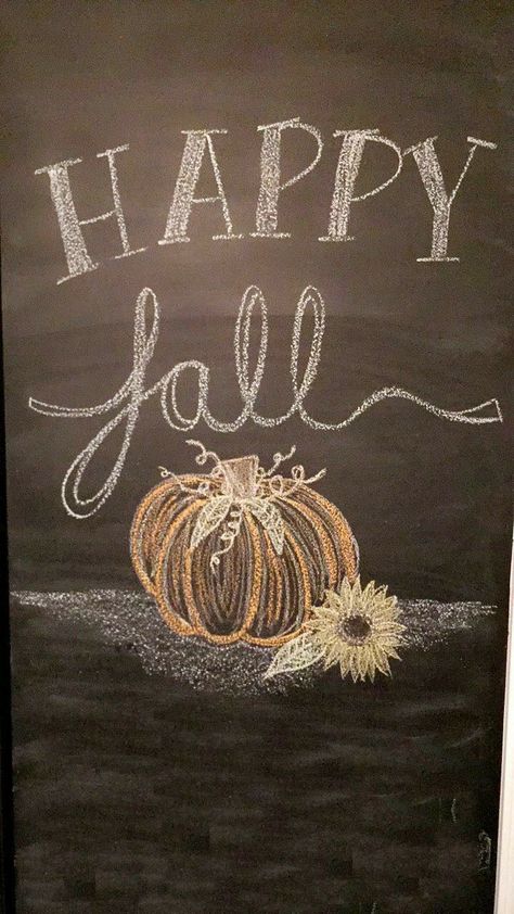 Happy Fall Yall Wallpaper, Fall Chalkboard Art, Fall Chalkboard, Chalkboard Art Quotes, Chalkboard Wall Art, Chalkboard Doodles, Blackboard Art, Chalkboard Decor, Chalk Sign