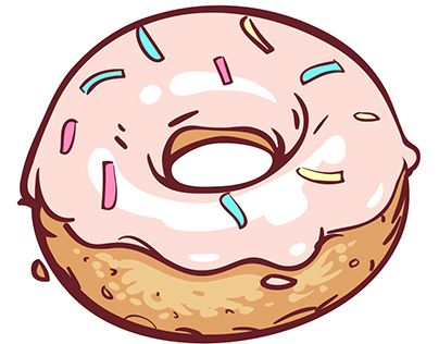 Donut Drawing, Donut Art, Donut Decorations, طابع بريدي, Diary Decoration, Bubble Stickers, Tumblr Stickers, Cute Food Drawings, For Stickers