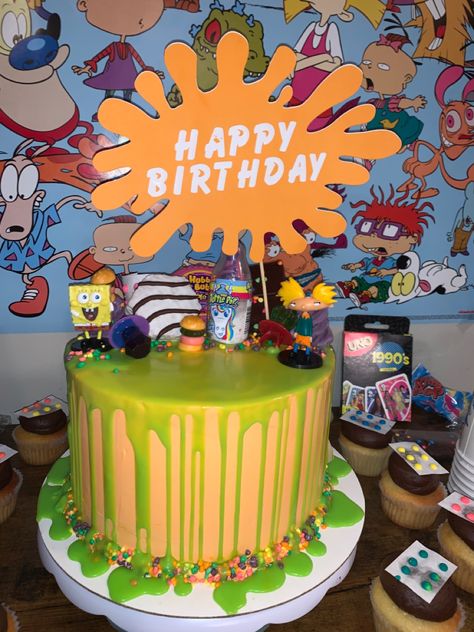 Nickelodeon 30th Birthday, Nickelodeon Slime Party, Nickolodian Birthday Party, Nickelodeon Party Decorations, Nickelodeon Birthday Party Ideas, Nickelodeon Theme Party, 90s Nickelodeon Party, Cartoon Network Birthday Party, Nickelodeon Birthday Party