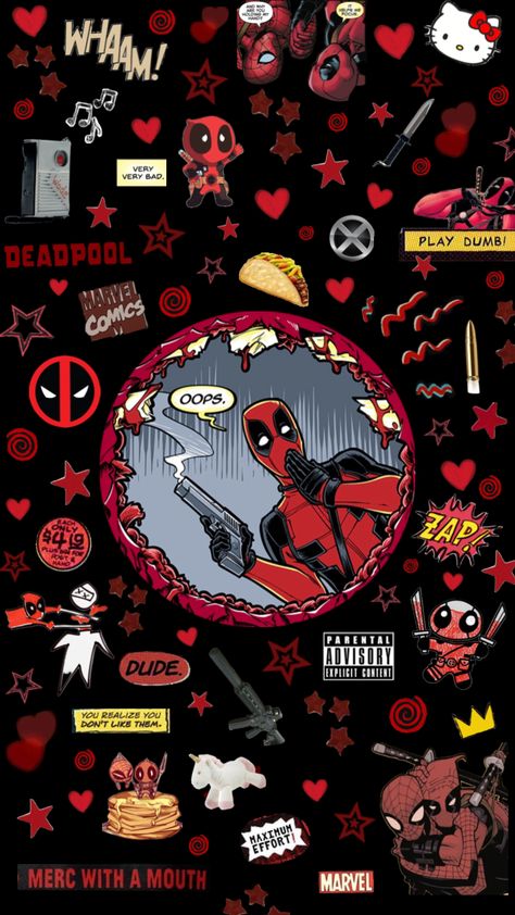 little deadpool wallpaper i made for myself :D #deadpool Cute Deadpool, Deadpool Artwork, Marvel Phone Wallpaper, Deadpool Funny, Deadpool Art, Deadpool Comic, Deadpool And Spiderman, Deadpool Wallpaper, Marvel Images