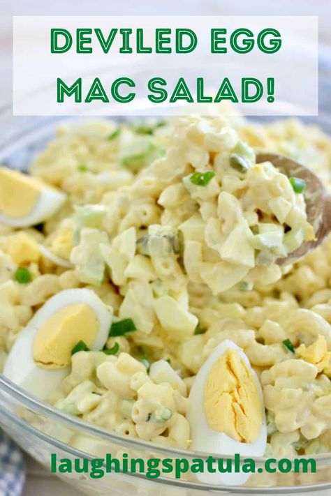 Easy to make Deviled Egg Macaroni Salad tastes just like deviled eggs Deviled Egg Macaroni Salad, Egg Macaroni Salad, Holiday Entertaining Food, Best Macaroni Salad, Deviled Eggs Easy, Supper Ideas, Deviled Egg, Savory Appetizer, Pasta Salads