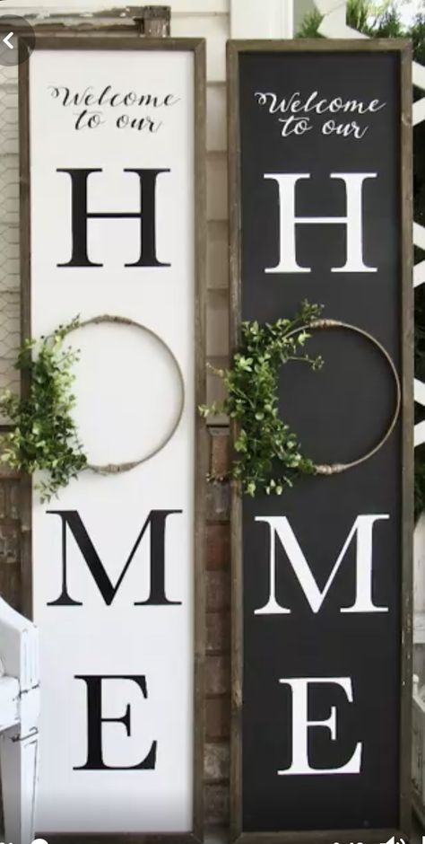 Vertical Porch Signs Diy, Door Leaners, Vertical Signs, Front Door Diy, Welcome Signs Front Door, Diy Furniture Decor, Door Diy, Circuit Ideas, Front Porch Signs