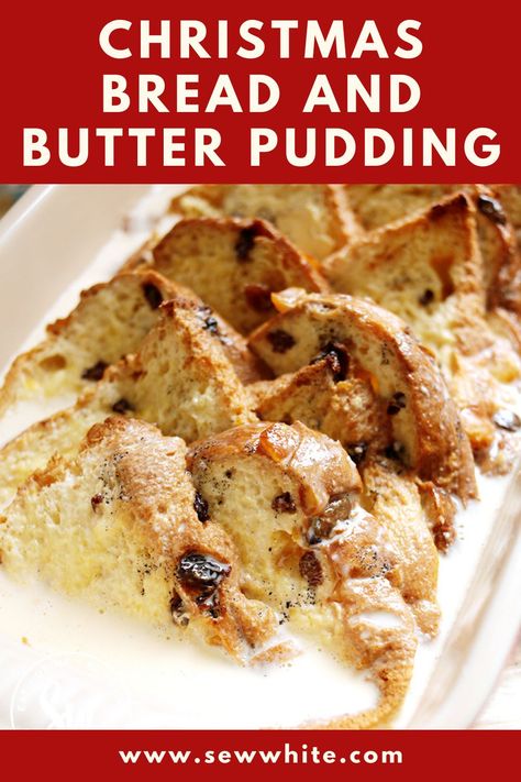 Panatone Bread, Christmas Panettone, Bread Butter Pudding, Pudding Bread, Panettone Bread, Xmas Pudding, British Recipes, Butter Pudding, Homemade Custard