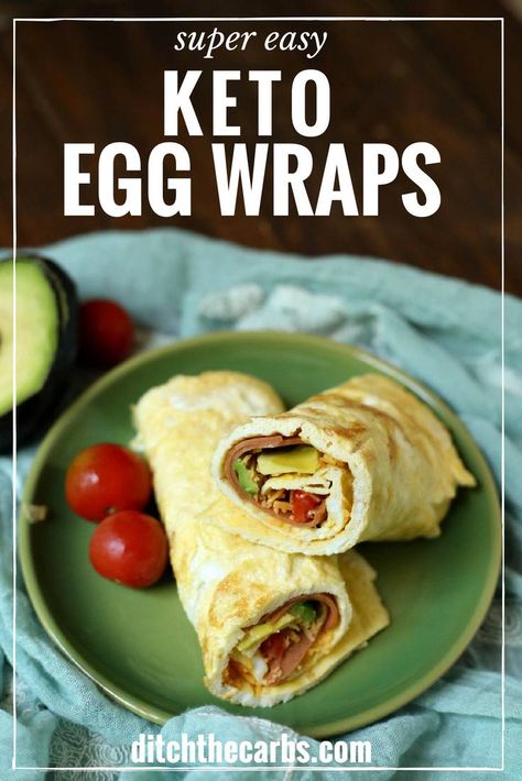 Keto Egg Wraps, Egg Wraps, Keto Breakfast Muffins, Keto Breakfast Smoothie, Menu Sarapan Sehat, Desayuno Keto, Comidas Keto, Snack Lunch, Egg Wrap