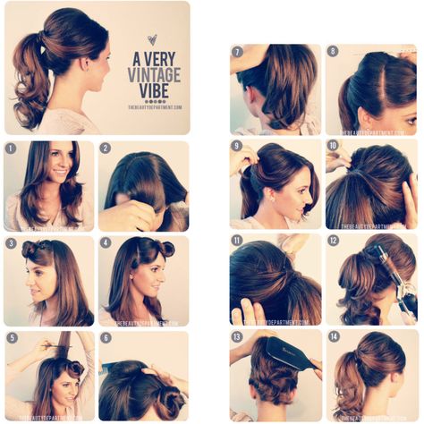 Voluminous Vintage Pony Tail Tutorial Vintage Ponytail, Voluminous Ponytail, Super Hair, Short Hair Tutorial, Party Hairstyles, Beauty Tutorials, Peinados Faciles, Vintage Hairstyles, Hair Dos