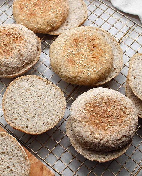 Soft Sourdough Buns (GF/V) Recipe by Fresh is Real (Nut-Free) Gf Sourdough Starter, Gluten Free Dinner Rolls Recipe, Sourdough Buns, Gluten Free Sourdough Starter, Sourdough Rolls, Perfect Sandwich, Gluten Free Buns, Gluten Free Sourdough, Wild Yeast