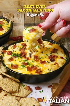 Jalepeno Dip Recipes, Bacon Jalapeno Popper Dip, Jalapeno Popper Dip Recipe, Bacon Jalapeno Poppers, Cream Cheese Recipes Dip, Slow Roasted Italian, Jalapeno Popper Dip, Delicious Dips, Popper Dip