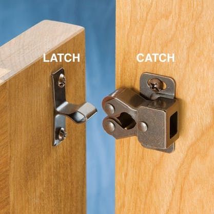 Choosing the Best Cabinet and Drawer Latches for Vanlife - The Wanderful Thomasville Cabinets, Cabinet Catches, Cabinet Latch, Door Catches, Cabinet Locks, Rockler Woodworking, Old Cabinets, Door Stops, Sliding Door Hardware