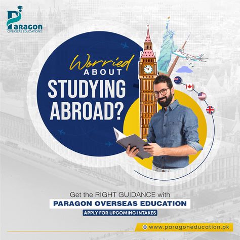 Study Abroad Creative Ads, Study Abroad Poster, Academic Design, University Poster, Study In Australia, Australia Immigration, English Language Course, Education Poster Design, Real Estate Marketing Design