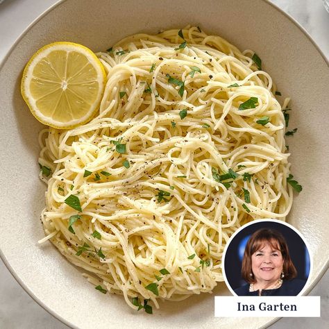 We Made Ina Garten’s Lemon Capellini—and It’s Her Absolute Best Weeknight Dinner Lemon Capellini, Capellini Pasta, Pasta Entrees, Best Ina Garten Recipes, Ina Garden, Pan Pasta, Pasta Shrimp, Ina Garten Recipes, Lemon Pasta