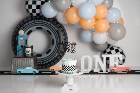 Race Car Cakes, Baby Birthday Photoshoot, Boys 1st Birthday Party Ideas, Race Car Birthday Party, Smash Cake Boy, 1st Birthday Cake Smash, 1st Birthday Themes, Race Car Birthday, Smash Cake Photoshoot