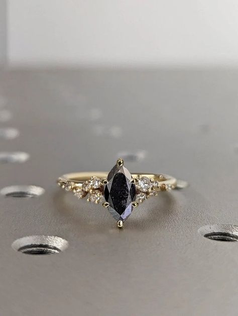 MAIN STONE Type: Natural Salt and Pepper Diamond Cut: Marquise Color: Dark / Grey / Icy #Salt #And #Pepper #Ring #Vintage #Diamond #Engagement #Ring #14K #Gold #Unique #Snowdrift #6 #Prong #Engagement #Ring #Diamond #Wedding #Ring #For #Her #Art #Deco #14k #yellow #gold #ring #alternative #ring #anniversary #ring #bridal #ring #cluster #ring #dainty #ring #engagement #gifts #engagement #rings #gift #for #her #personalized #ring #promise #ring #for #her #rose #gold #snowdrift #ring 6 Prong Engagement Ring, Marquis Engagement Rings, Marquise Cut Diamond Engagement Rings, Salt And Pepper Ring, Engagement Ring Types, Vintage Diamond Engagement Ring, Prong Engagement Rings, Black Engagement Ring, Wedding Ring For Her