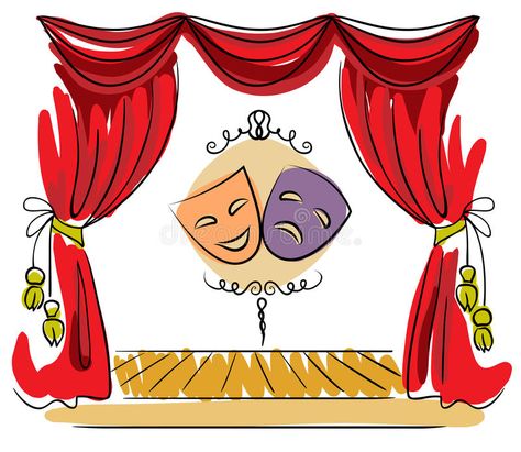 Theater stage vector illustration. Theater stage with red curtain and masks vect #Sponsored , #affiliate, #affiliate, #stage, #illustration, #masks, #vector Teater Drama, Theatre Drawing, Theatre Illustration, Theatre Curtains, Drama Masks, Theatre Scene, Theatre Masks, Drama Theatre, 8bit Art