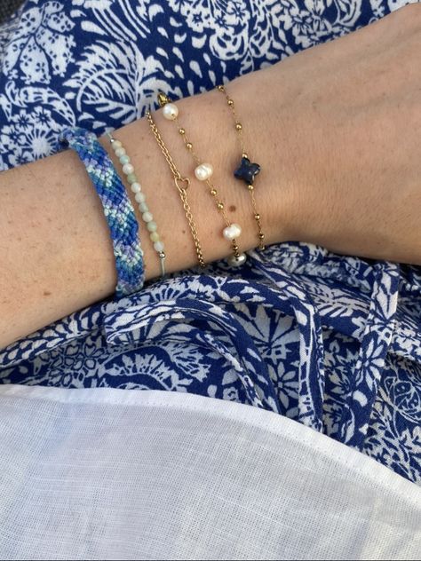 stockholm style coastal grand daughter cute blue theme bracelets Coastal Grand Daughter Aesthetic Summer, Coastal Granddaughter Bracelets, Coastal Daughter Aesthetic, Coastal Granddaughter Wishlist, Coastal Grandmother Jewelry, Costal Granddaughter Jewelry, Costal Grand Daughter Aesthetic Outfits, Coastal Grand Daughter Outfits, Blue Bracelet Stack