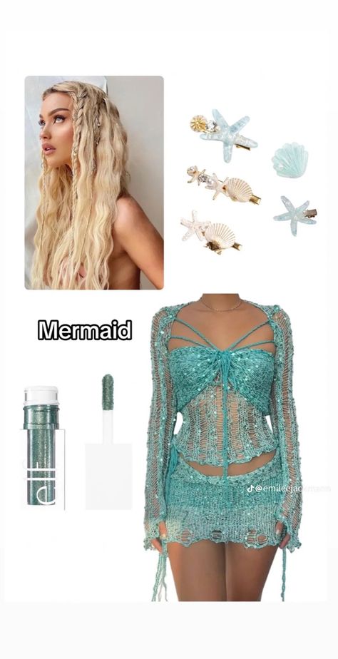 Look Da Festival, Mermaid Halloween Costume, Siren Costume, Mermaid Halloween Costumes, Halloween Costume Idea, Mermaid Halloween, Pretty Halloween Costumes, Duo Halloween Costumes, Halloween Party Outfits