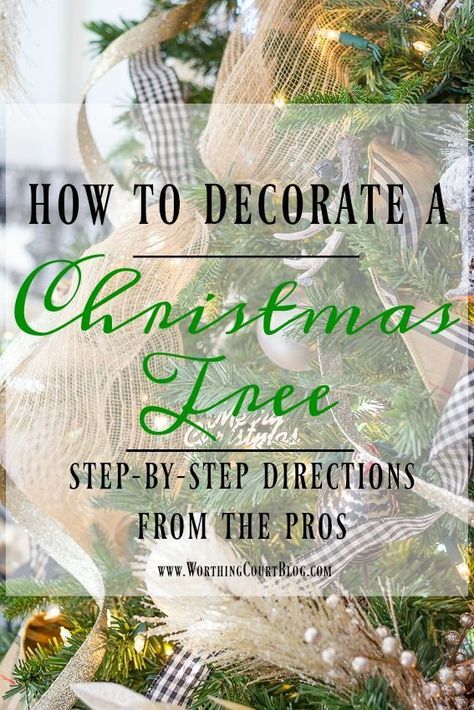 Get step-by-step directions for how to decorate a Christmas tree from professional Christmas tree designers. #christmastreeideas #christmastreedecorations #christmastreethemes #christmastreeornaments #christmastreeribbon #decoratedchristmastree #christmastreetoppers #christmasdecorations Ribbon On Christmas Tree Ideas, Christmas Tree Decorating Tips, Decorate A Christmas Tree, Live Christmas Trees, Tree Decorating, Ribbon On Christmas Tree, Christmas Tree Ideas, Christmas Tree Design, Christmas Tree Themes