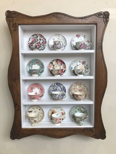 Teacup Shelf, Teacup Display, Tea Set Display, Mason Jar Shelf, Jar Shelf, Tea Cup Storage, Tea Room Decor, Kitchen Spice Storage, Tea Cup Display