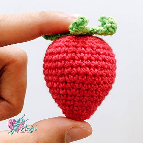 Fancy some fruit amigurumi? This refreshing strawberry crochet pattern is just for you. You love crocheting a sweet lovey, and this one is as cute as can be Big Strawberry Crochet Pattern, Crochet Strawberry Amigurumi Free Pattern, Crochet Strawberry Keychain Pattern, Free Crochet Strawberry Pattern, Free Strawberry Crochet Pattern, Strawberry Amigurumi Free Pattern, How To Crochet A Strawberry, Strawberry Crochet Pattern Free, Crochet Fruit Pattern Free