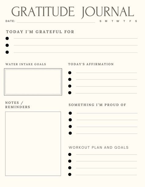 How To Do Gratitude Journal, Diary Printable Pages, Making A Gratitude Journal, Daily To Do Journal, Manifestation Journal Printable, Gratitude Journal Templates, Journal Of Gratitude, Daily Affirmations Template, Pdf Journal Template