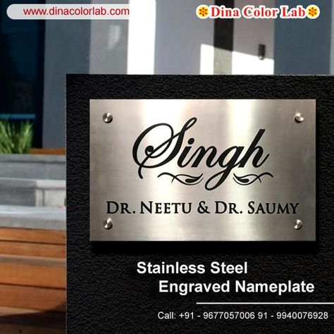 Stainless Steel Self Adhesive Exit And Open Sign Board Message Display Label Stickers for Home Office Hospital Mall. www.dinacolorlab.com Call +91 - 9677057006 +91 - 9940076928 #signplate #Signboard #signboardstainlesssteel #foamboard Steel Name Plates For Home, Office Name Board Design, House Number Plates, Glass Shelves Decor, Shelves Decor, Name Board, Commercial Office Design, Name Plates For Home, Name Plate Design