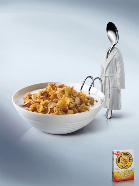 Post Honey Bunches: Spoon, 3 Clever Advertising, 광고 디자인, Creative Advertising Design, Brand Advertising, Food Advertising, Publicidad Creativa, Street Marketing, Guerilla Marketing, Food Ads