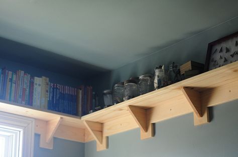 new shelves in Seth and Gabe's room by GSheller, via Flickr Ceiling Shelves, Room Shelves, Big Boy Room, Boys Bedrooms, Diy Shelves, Kids' Room, My New Room, The Room, Boy's Room