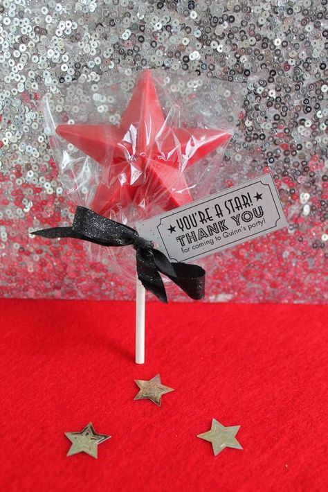 Movie Party Birthday Party Ideas | Photo 14 of 15 Hollywood Party Favor Ideas, Red Carpet Theme Party Favors, Hollywood Theme Party Favors, Red Carpet Party Favors, Hollywood Party Favors, Movie Star Party, Heroes Theme, Birthday Movie, Hollywood Birthday Parties