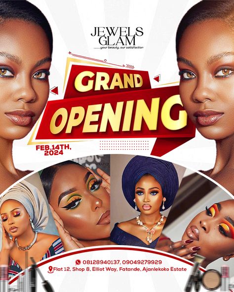 Grand Opening Design Concept Opening Design Poster, Grand Opening Design, Makeup Flyer Design, Opening Flyer Design, Grand Opening Flyer, Opening Design, Design Board, Board Design, Design Concept