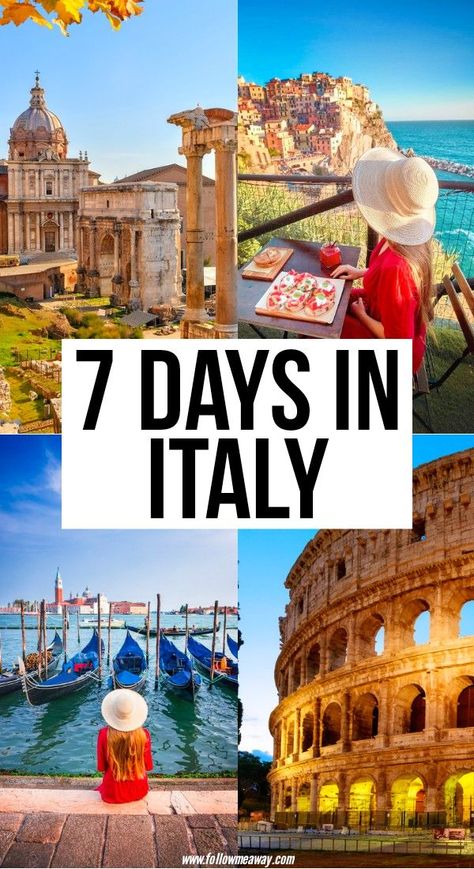 Perfect Italy Itinerary, Italy In A Week, Italy 7 Day Itinerary, One Week In Italy Itinerary, 9 Days In Italy, 7 Days In Rome, 1 Week Italy Itinerary, Itenerary Travel Italy, 7 Days In Europe Itinerary