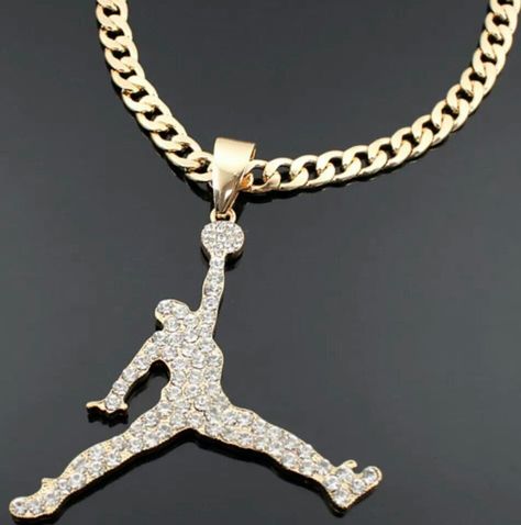 Jordan bling Jordan Necklace, Afro Jewelry, Basketball Jewelry, Necklace Chain Types, Jordan Jewelry, Preppy Jewelry, Pretty Jewelry Necklaces, Expensive Jewelry Luxury, Jewelry Accessories Ideas