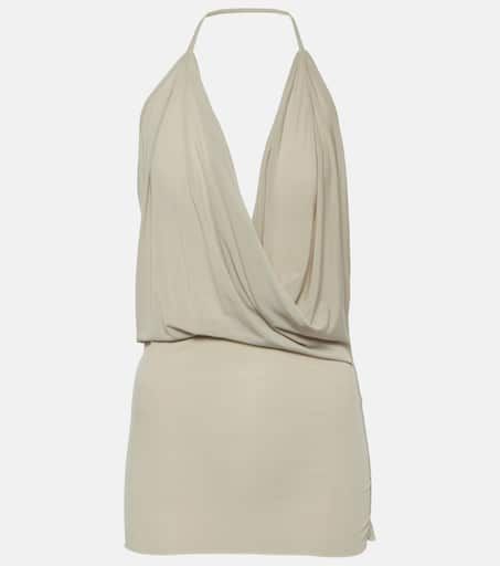 Draped cupro-blend tank top in white - Rick Owens | Mytheresa Draping Top, Fancy Fits, Designer Tops, Color Dress, Online Tops, Pearl Color, White Tank Top, Fashion Styles, Rick Owens