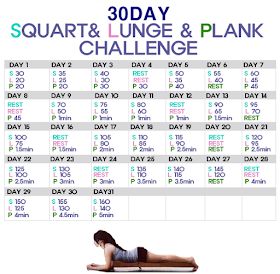 Lunge Challenge, Thigh Challenge, 30 Day Squat, 30 Day Plank, 30 Day Plank Challenge, Squats And Lunges, Short Workouts, Ab Challenge, Squat Challenge