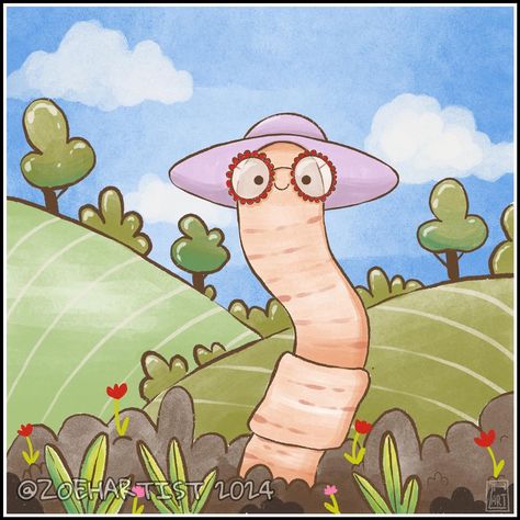 I did this cute worm digital painting for a #DTIYS by @turkubakstudio congrats on 6k! 🌙 #art #digitalart #artist #digitalartist #illustration #digitalillustration #procreate #procreateart #natureart #kidlitart #kidlitillustration #dtiyschallenge #tbak6k Cute Worm Illustration, Worm Illustration, Nature Art, Digital Painting, Digital Illustration, Digital Artist, Digital Art, Comics, Art