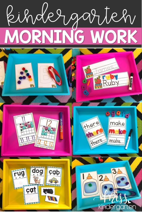 Kindergarten Morning Work Tubs, Kindergarten Morning Work, Miss Kindergarten, Morning Activities, Classroom Centers, Kindergarten Lesson Plans, Kindergarten Centers, Task Boxes, Kindergarten Lessons