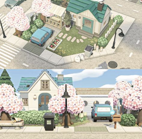 Animal Crossing Island City Theme, Animal Crossing Residential Area Ideas, Acnh Island Towncore, Animal Crossing Hhp Ideas, Animal Crossing House Placement Ideas, Modern Animal Crossing, Animal Crossing Inspo Town, Acnh White Island, Animal Crossing City Entrance