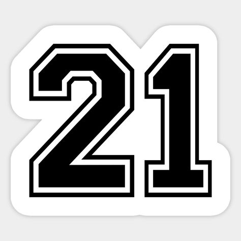 Number 21 Twenty One 21st Twenty First Birthday Age Anniversary Numeral Black.Bringing out the Hero in you! Perfect for you, or great as a gift. Get it now! -- Choose from our vast selection of stickers to match with your favorite design to make the perfect customized sticker/decal. Perfect to put on water bottles, laptops, hard hats, and car windows. Everything from favorite TV show stickers to funny stickers. For men, women, boys, and girls. 21 Font Number, 21 Logo Design Number, 21 Tattoo Number Design, 21 Number Design Fonts, Sports Numbers Font, Number 21 Design, 21 Tattoo Number, Greyhound Racing, Number Font