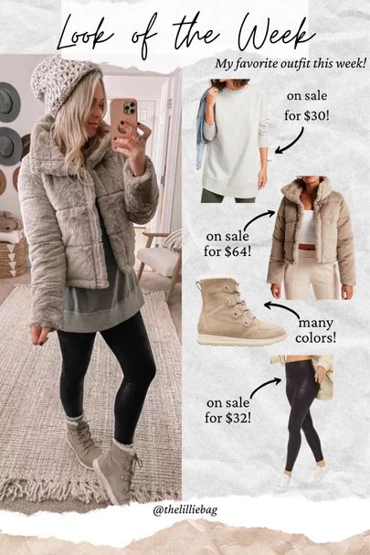 Outfit Ideas: Top look this week! These Sorel boots come in many colors, so cozy for winter! I have and love this mini puffer in a small. My favorite leggings are on sale for $32! Tunic sweatshirt on sale for $30, I wear a small. Sale finds. Outfit of the day. Casual look. Cozy loungewear. #outfits #outfitoftheday #outfitideas Sorel Boots With Dress, Sorel Snow Angel Boots Outfit, Sorel Joan Explorer Boots Outfit, Sorel Explorer Joan Boot Outfit, Sorel Boots Outfit Winter, How To Style Sorel Boots, Sorel Boots Outfit, Sorel Explorer Joan Boot, Sorel Explorer