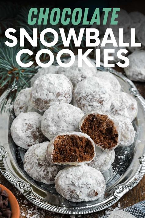 Chocolate snowball cookies are a delightful treat – rich, crumbly, and utterly chocolaty. Perfect for a cozy winter day! Chocolate Snowball Cookies Recipe, Chocolate Snowball Cookies, Snowball Cookies Recipe, Homemade Chocolate Candy, Chocolate Snowballs, Snowballs Recipe, Snowball Cookie Recipe, Best Chocolate Desserts, Delicious Christmas Cookies